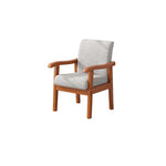 Traditional Vintage Square Fabric Wooden Frame Dining Chair Backrest Armrest For Dining Room