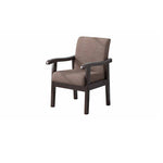 Traditional Vintage Square Fabric Wooden Frame Dining Chair Backrest Armrest For Dining Room