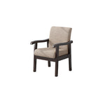Traditional Vintage Square Fabric Wooden Frame Dining Chair Backrest Armrest For Dining Room