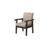 Traditional Vintage Square Fabric Wooden Frame Dining Chair Backrest Armrest For Dining Room