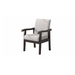 Traditional Vintage Square Fabric Wooden Frame Dining Chair Backrest Armrest For Dining Room