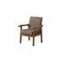 Traditional Vintage Square Fabric Wooden Frame Dining Chair Backrest Armrest For Dining Room