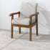 Traditional Vintage Square Fabric Wooden Frame Dining Chair Backrest Armrest For Dining Room
