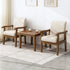 Traditional Vintage Square Fabric Wooden Frame Dining Chair Backrest Armrest For Dining Room
