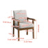 Traditional Vintage Square Fabric Wooden Frame Dining Chair Backrest Armrest For Dining Room