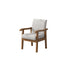 Traditional Vintage Square Fabric Wooden Frame Dining Chair Backrest Armrest For Dining Room