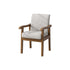 Traditional Vintage Square Fabric Wooden Frame Dining Chair Backrest Armrest For Dining Room
