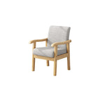 Traditional Vintage Square Fabric Wooden Frame Dining Chair Backrest Armrest For Dining Room