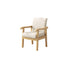 Traditional Vintage Square Fabric Wooden Frame Dining Chair Backrest Armrest For Dining Room