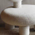 Contemporary Nordic Round Velvet Upholstered Low Stool Y-Shaped Back For Living Room