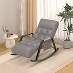 Contemporary Nordic Fabric Upholstered Arc Metal Frame Rocking Chair Backrest Armrest For Living Room