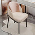 Contemporary Luxury Curved Leather Upholstered Iron Legs Vanity Stool For Bedroom