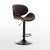 Modern Simplicity Curved Leather Wood Height Adjustable Bar Stool Backrest Footrest For Dining Room