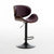 Modern Simplicity Curved Leather Wood Height Adjustable Bar Stool Backrest Footrest For Dining Room