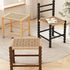 Traditional French Rope Weaving Wood Gourd Legs Dining Chair Ladder Back For Dining Room