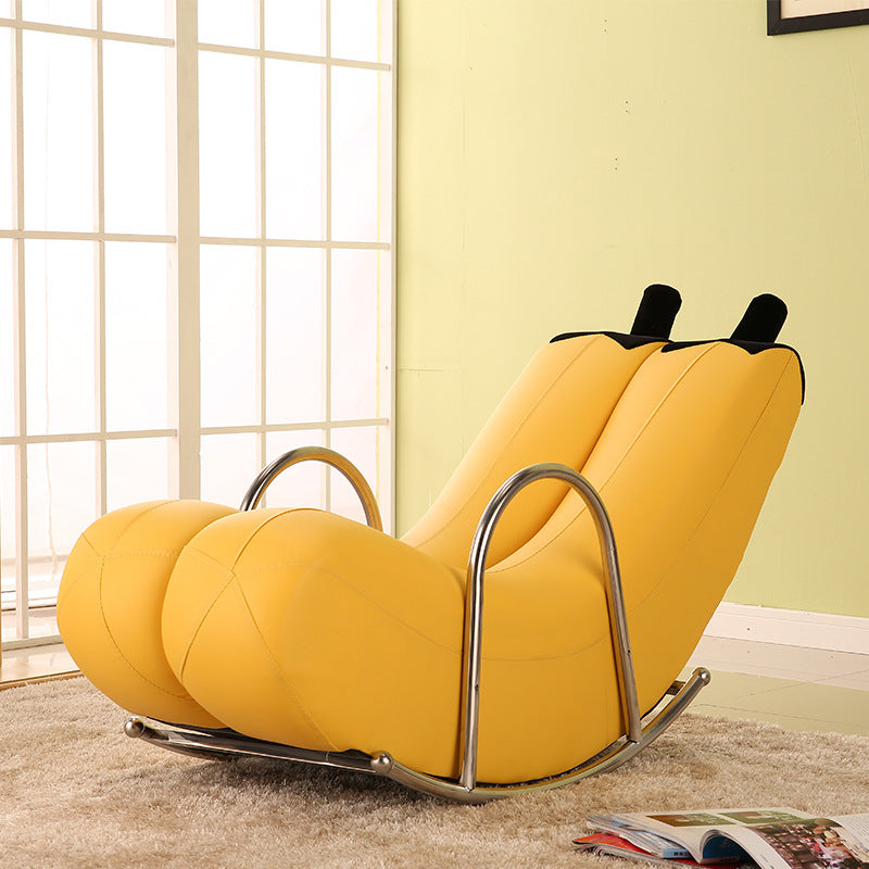 Contemporary Creative Banana PU Leather Upholstered Recliner Backrest Armrest For Living Room