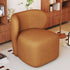 Contemporary Scandinavian Curved Frosted Velvet Upholstered Swivel Accent Chair Wing Back For Living Room