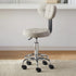 Contemporary Simplicity Round Faux Leather Metal Swivel Height Adjustable Bar Stool Backrest Footrest For Dining Room