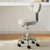 Contemporary Simplicity Round Faux Leather Metal Swivel Height Adjustable Bar Stool Backrest Footrest For Dining Room