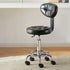 Contemporary Simplicity Round Faux Leather Metal Swivel Height Adjustable Bar Stool Backrest Footrest For Dining Room