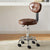 Contemporary Simplicity Round Faux Leather Metal Swivel Height Adjustable Bar Stool Backrest Footrest For Dining Room