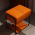 Contemporary Scandinavian Rectangular Square Leather Wood Vanity Stool For Bedroom