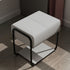 Contemporary Scandinavian Rectangular Square Leather Wood Vanity Stool For Bedroom