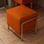 Contemporary Scandinavian Rectangular Square Leather Wood Vanity Stool For Bedroom