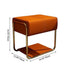 Contemporary Scandinavian Rectangular Square Leather Wood Vanity Stool For Bedroom