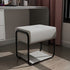 Contemporary Scandinavian Rectangular Square Leather Wood Vanity Stool For Bedroom