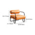 Modern Minimalist Square Cylinder Metal Fabric Accent Chair Backrest Armrest For Living Room