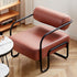 Modern Minimalist Square Cylinder Metal Fabric Accent Chair Backrest Armrest For Living Room