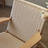 Traditional Japanese Rattan Square Wood Cowhide Rope Accent Chair Backrest Armrest For Living Room