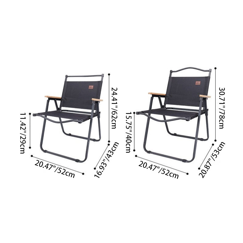 Modern Minimalist Portable Foldable Square Oxford Fabric Carbon Steel Beechwood Chair Backrest Armrest For Outdoor