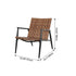 Traditional Rustic Square Aluminum PE Leather Rattan Accent Chair Backrest Armrest For Patio