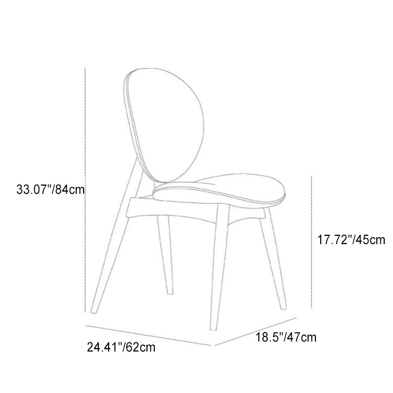 Contemporary Scandinavian Round Square Wood Veneer Dining Chair Backrest For Dining Room