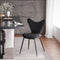 Modern Minimalist Triangle Back Microfiber Leather Carbon Steel Dining Chair Backrest For Dining Room