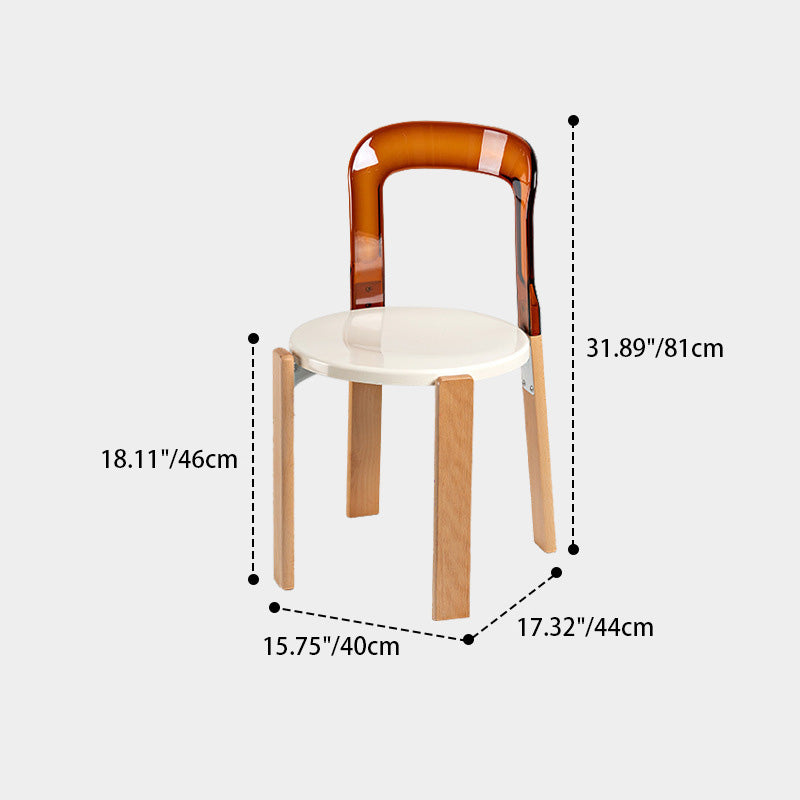 Traditional Vintage Round Plastic Solid Wood Aluminum Dining Chair Backrest For Dining Room