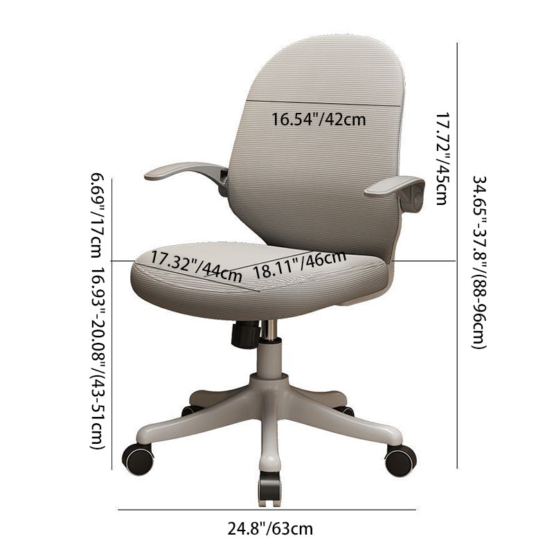 Modern Minimalist Half Round Cushion Plastic Metal High Density Sponge Desk Chair For Home Office