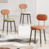 Modern Minimalist Round Cushion Leather Carbon Steel High Density Resilience Sponge Dining Chair Backrest For Dining Room