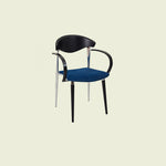 Traditional Vintage Square Solid Wood Aluminum Velvet Dining Chair Backrest Armrest For Dining Room