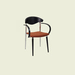 Traditional Vintage Square Solid Wood Aluminum Velvet Dining Chair Backrest Armrest For Dining Room