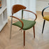 Traditional Vintage Square Solid Wood Aluminum Velvet Dining Chair Backrest Armrest For Dining Room