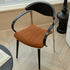 Traditional Vintage Square Solid Wood Aluminum Velvet Dining Chair Backrest Armrest For Dining Room