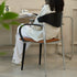 Traditional Vintage Square Solid Wood Aluminum Velvet Dining Chair Backrest Armrest For Dining Room