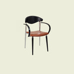 Traditional Vintage Square Solid Wood Aluminum Velvet Dining Chair Backrest Armrest For Dining Room
