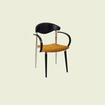 Traditional Vintage Square Solid Wood Aluminum Velvet Dining Chair Backrest Armrest For Dining Room