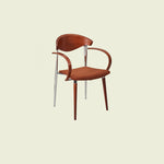Traditional Vintage Square Solid Wood Aluminum Velvet Dining Chair Backrest Armrest For Dining Room