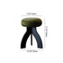 Contemporary Creative Round Lambswool Solid Wood Vanity Stool 3-Leg For Bedroom