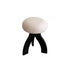 Contemporary Creative Round Lambswool Solid Wood Vanity Stool 3-Leg For Bedroom